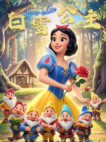 欢乐童年·世界经典童话故事改编-儿童剧《白雪公主》海报
